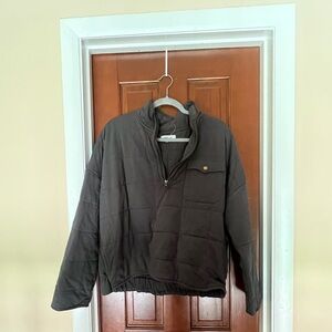 O’Neill Mabel Pullover Size M Gray Cotton Long Sleeve Quilted Puffer